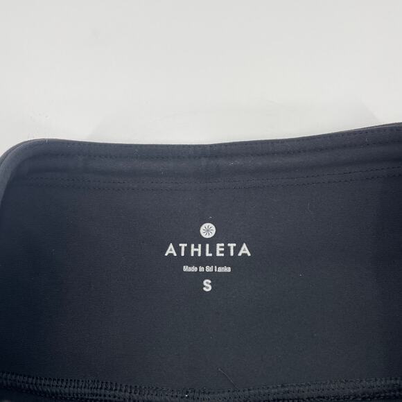 ATHLETA Black Leggings Size S Ankle Full Length High Waist Reflective Detail - Picture 3 of 7